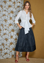 Blusa ALBA CONDE blanca con lazada