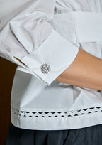 Blusa ALBA CONDE blanca con lazada