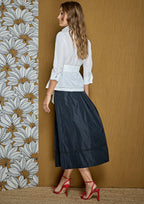 Blusa ALBA CONDE blanca con lazada