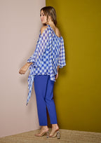 Blusa ALBA CONDE de gasa estampado cuadros