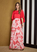 Blusa ALBA CONDE satinada roja con capa