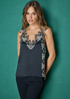 Top ALBA CONDE lencero de tirante bicolor