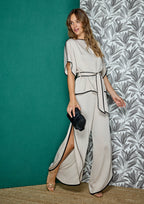 Blusa ALBA CONDE satén detalles a contraste