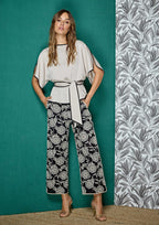 Blusa ALBA CONDE satén detalles a contraste