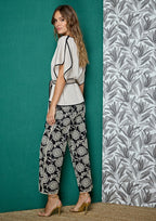 Blusa ALBA CONDE satén detalles a contraste