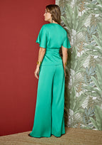 Pantalón ALBA CONDE satinado verde