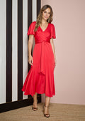 Vestido ALBA CONDE midi color coral