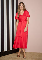 Vestido ALBA CONDE midi color coral