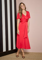 Vestido ALBA CONDE midi color coral