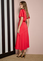 Vestido ALBA CONDE midi color coral