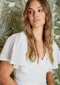 Vestido ALBA CONDE midi blanco vichy con cincturón