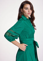 Vestido ALBA CONDE camisero verde