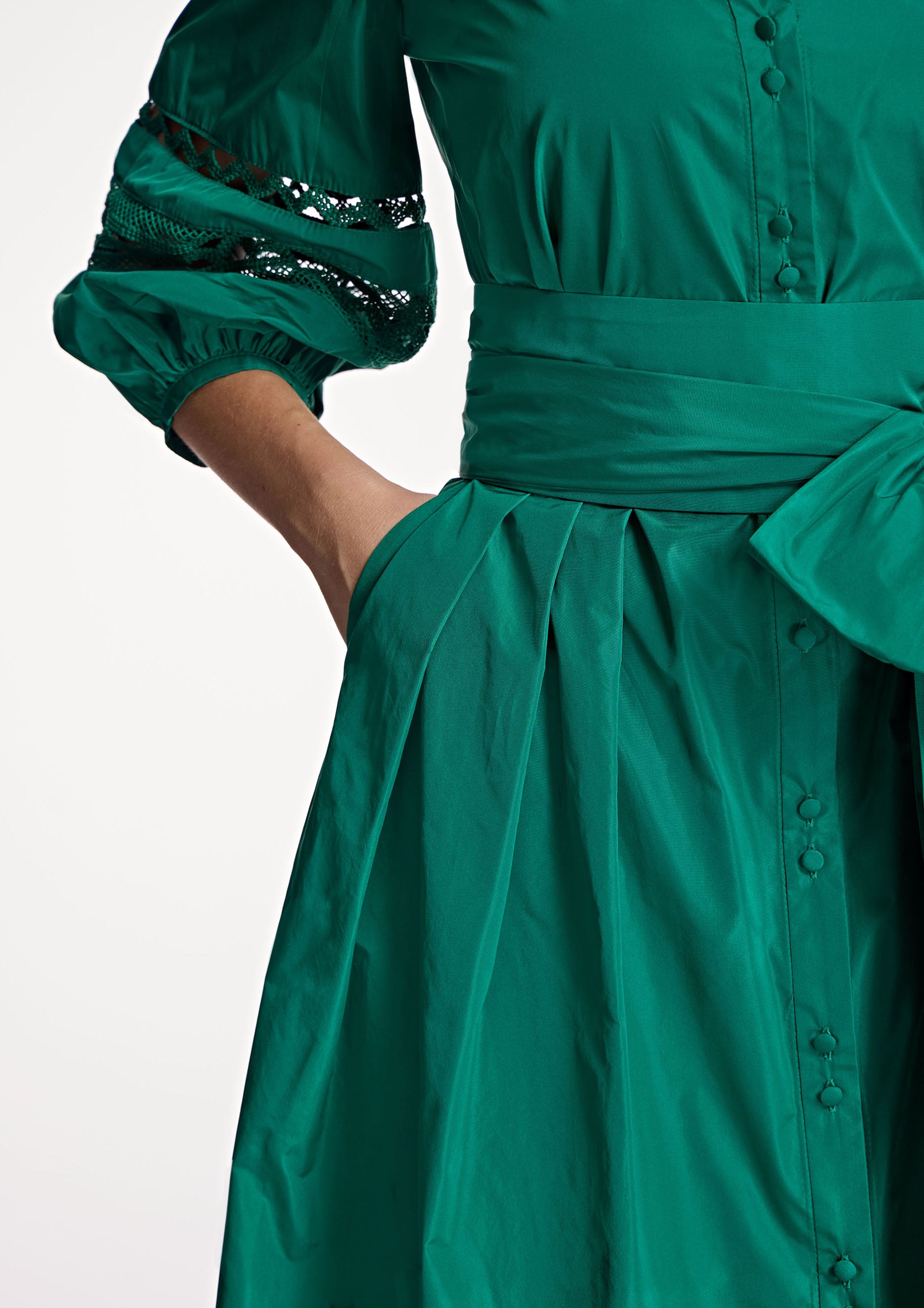 Vestido ALBA CONDE camisero verde