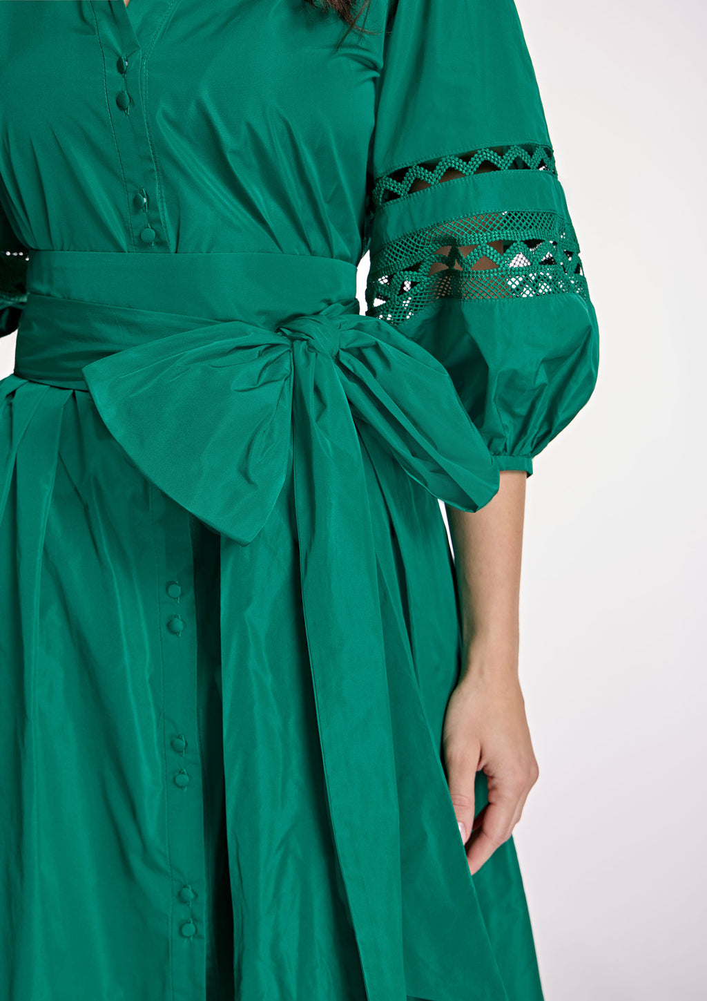 Vestido ALBA CONDE camisero verde