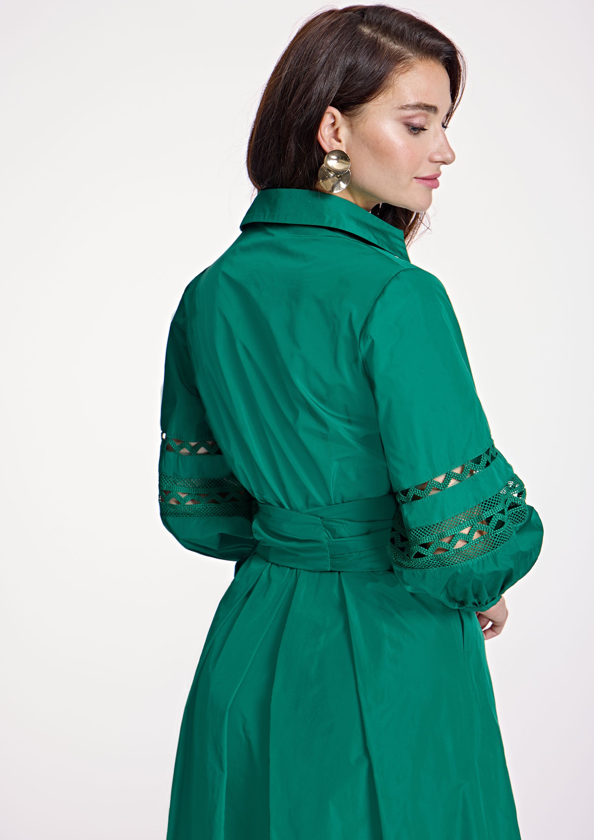 Vestido ALBA CONDE camisero verde