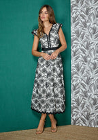 Vestido ALBA CONDE bicolor bordado