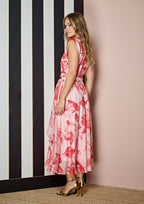 Vestido ALBA CONDE midi estampado floral en rojo