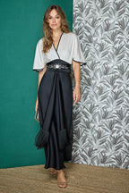 Vestido ALBA CONDE bicolor satinado