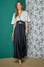 Vestido ALBA CONDE bicolor satinado