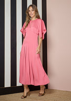 Vestido ALBA CONDE midi satinado rosa