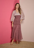 Vestido ALBA CONDE midi estampado lunares bicolor