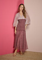 Vestido ALBA CONDE midi estampado lunares bicolor