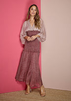 Vestido ALBA CONDE midi estampado lunares bicolor
