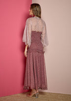 Vestido ALBA CONDE midi estampado lunares bicolor