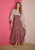Vestido ALBA CONDE midi estampado lunares bicolor