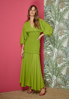 Vestido ALBA CONDE largo de gasa lima