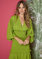 Vestido ALBA CONDE largo de gasa lima