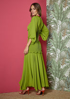 Vestido ALBA CONDE largo de gasa lima