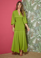 Vestido ALBA CONDE largo de gasa lima