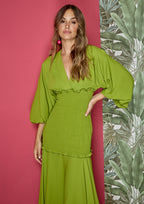 Vestido ALBA CONDE largo de gasa lima