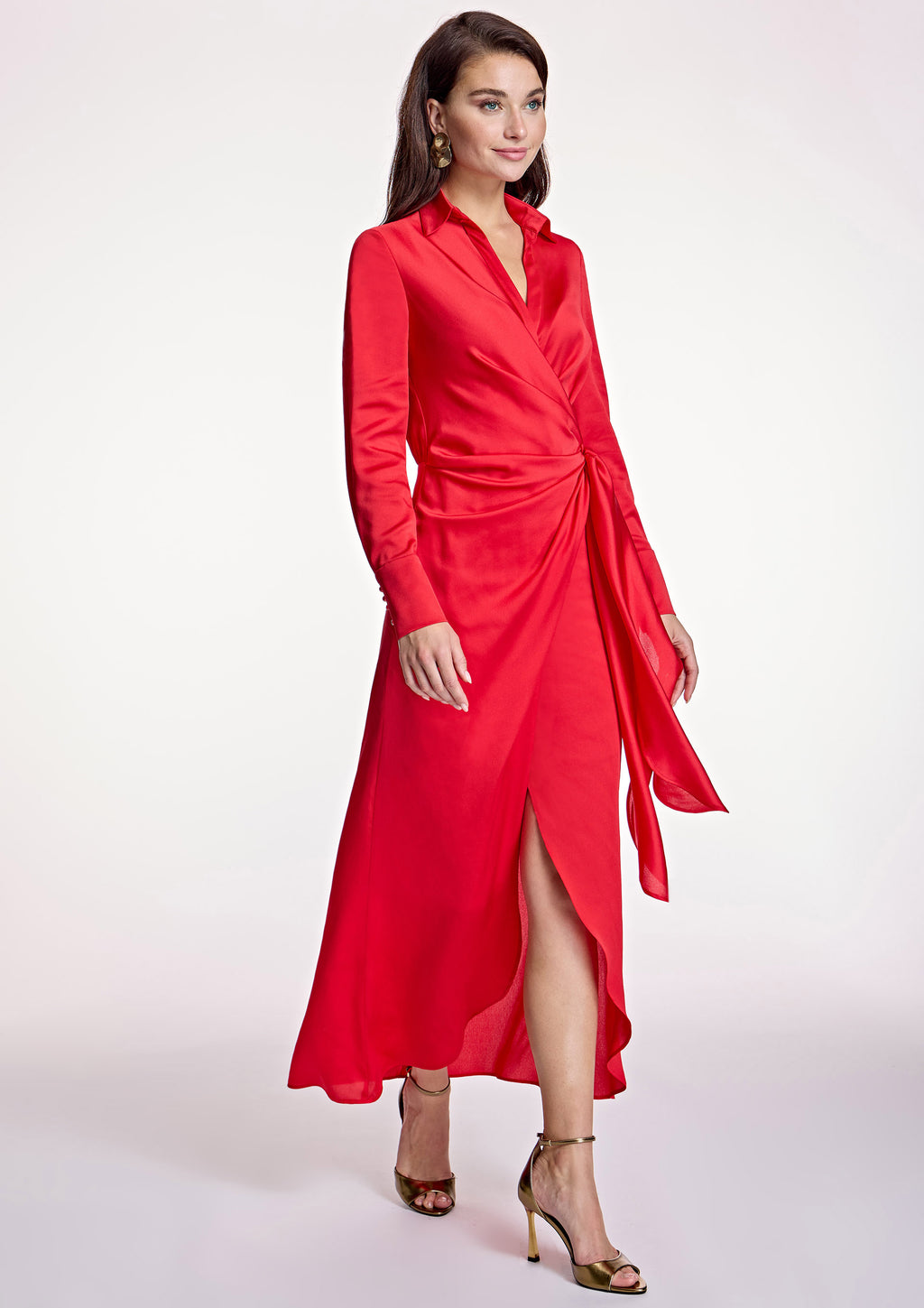 Vestido ALBA CONDE cruzado rojo