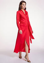 Vestido ALBA CONDE cruzado rojo