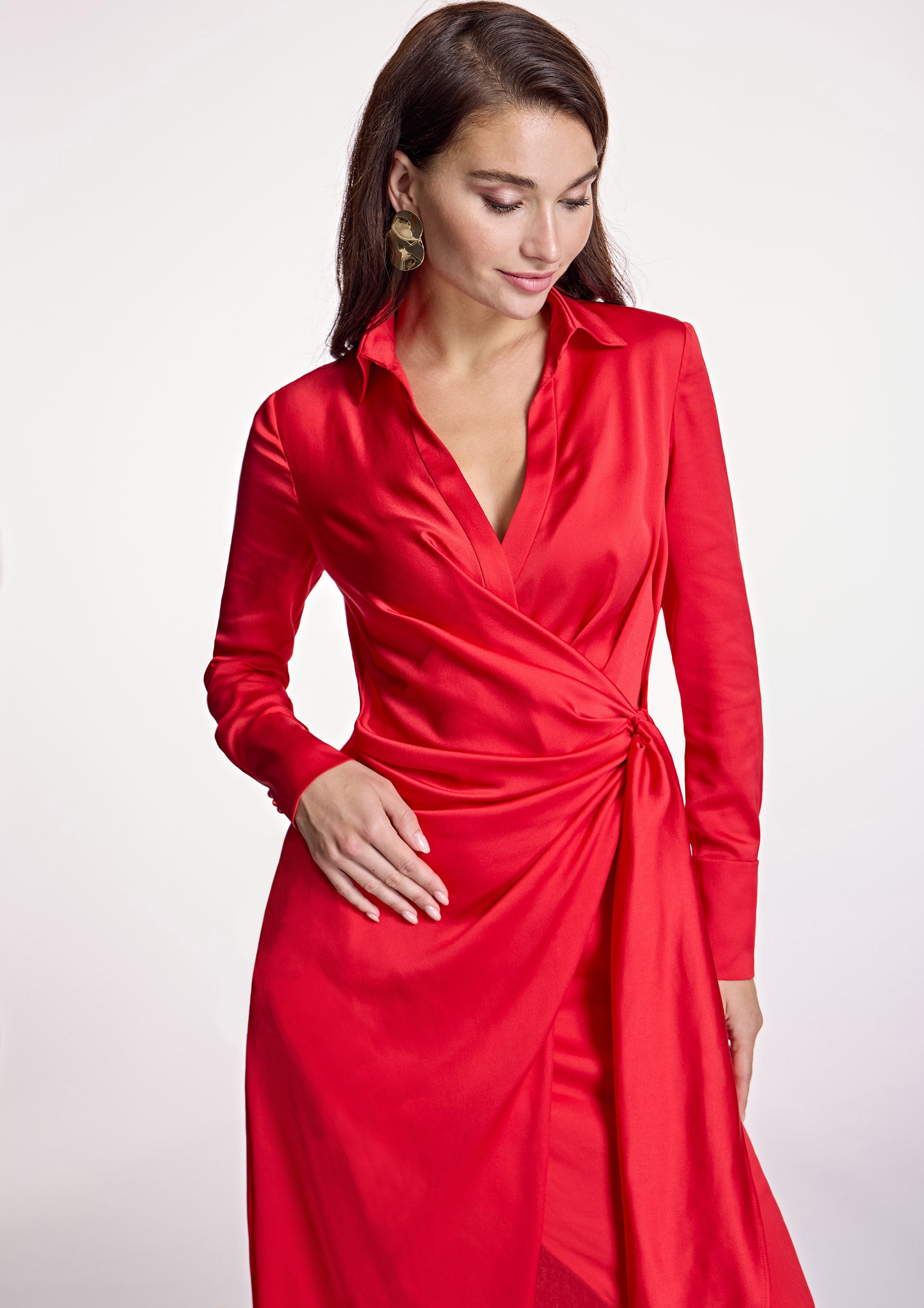 Vestido ALBA CONDE cruzado rojo