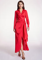 Vestido ALBA CONDE cruzado rojo