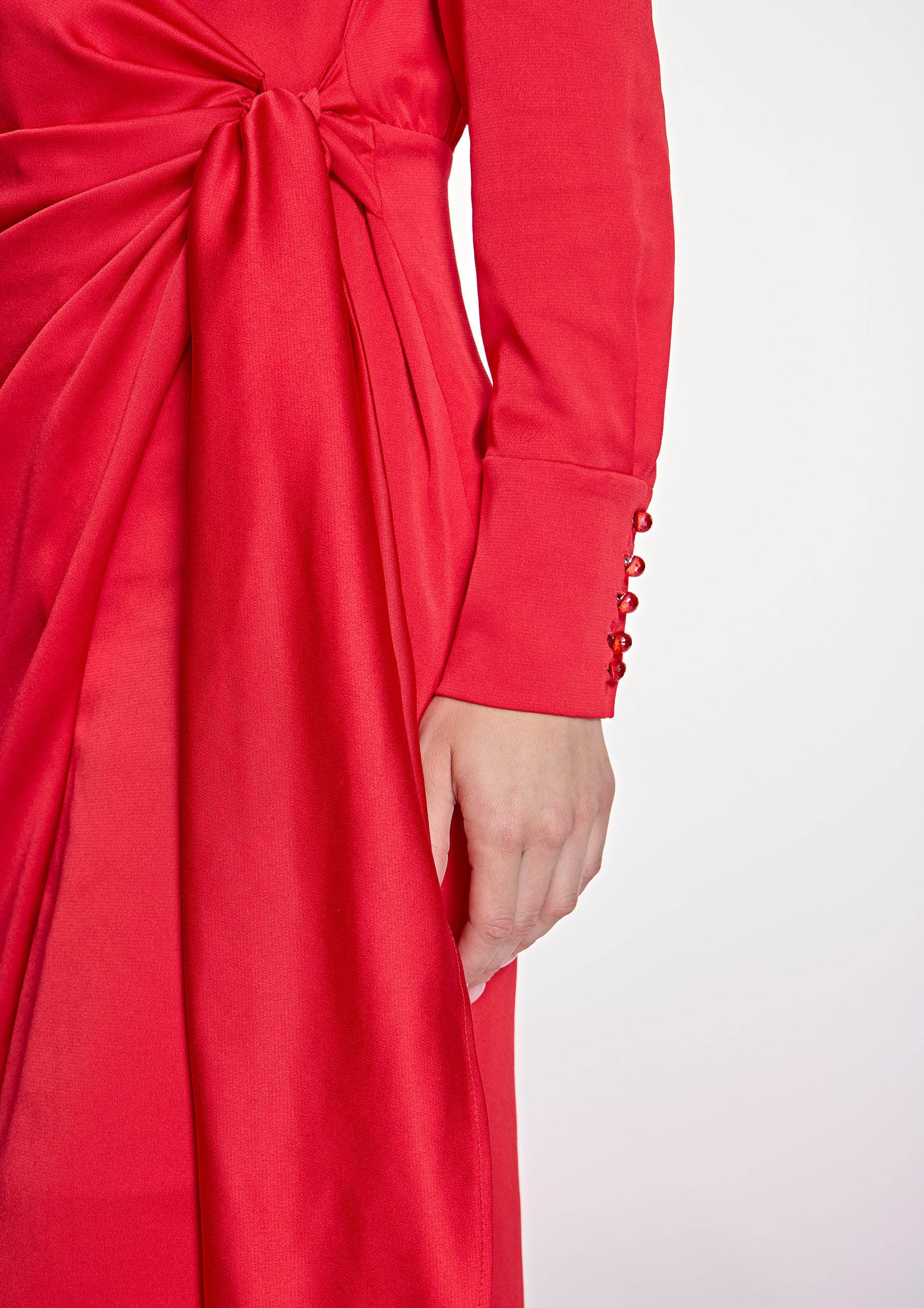 Vestido ALBA CONDE cruzado rojo