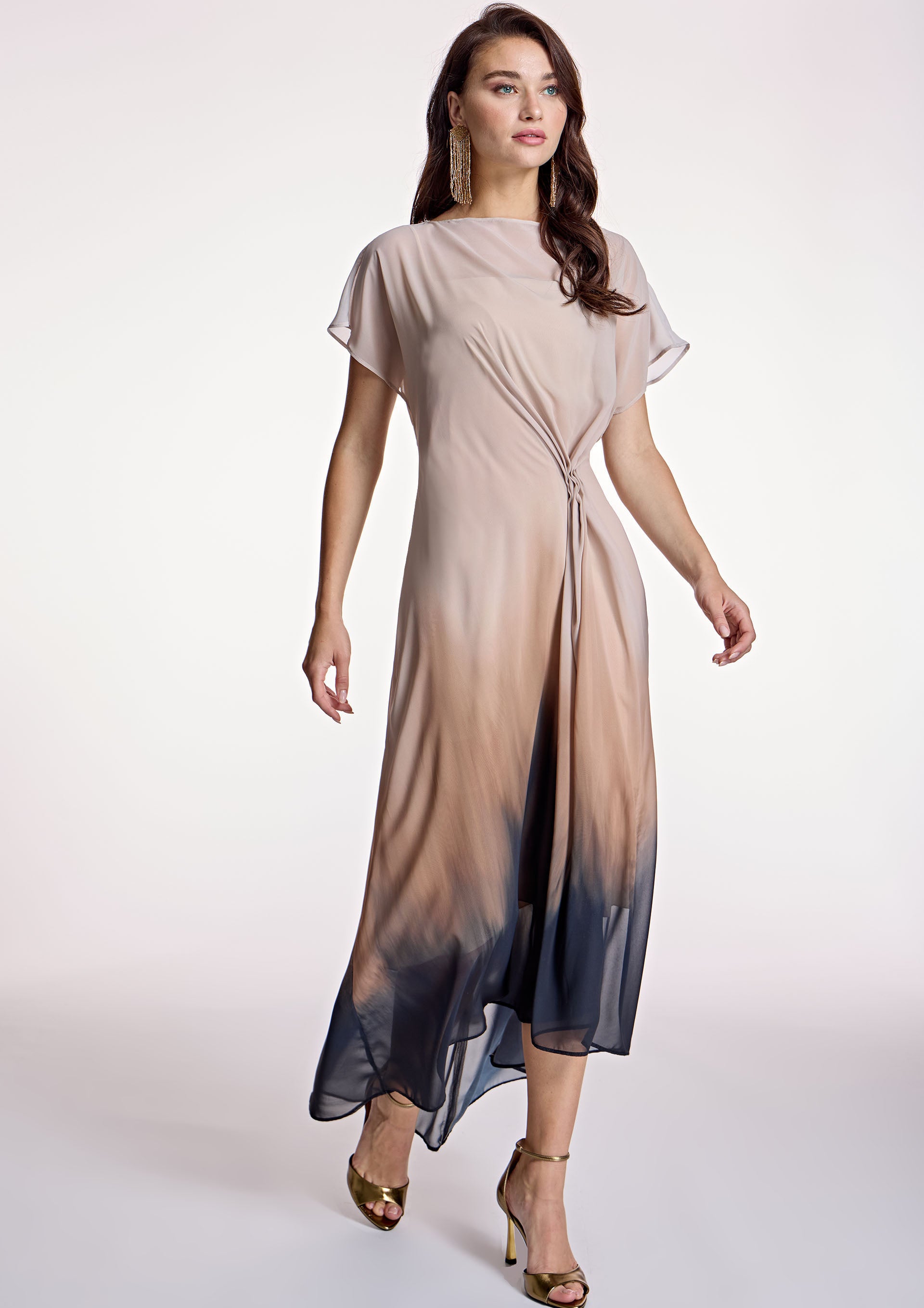 Vestido ALBA CONDE degradé con recogido