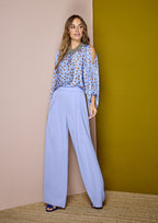 Pantalón ALBA CONDE de vestir malva pliegues