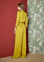 Pantalón ALBA CONDE satinado mostaza