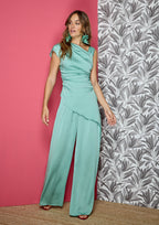 Pantalón ALBA CONDE satinado verde agua