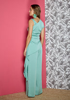 Pantalón ALBA CONDE satinado verde agua