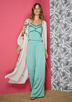 Pantalón ALBA CONDE satinado verde agua