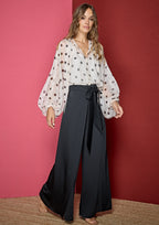 Pantalón ALBA CONDE de vestir con lazada
