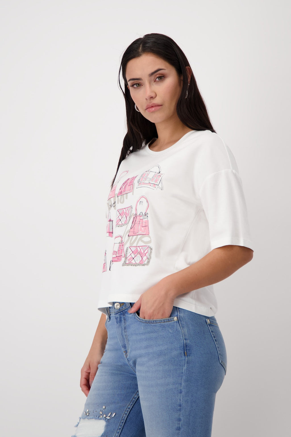 Camiseta MONARI estampado bolsos