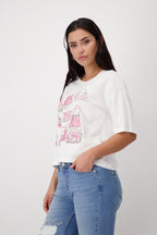 Camiseta MONARI estampado bolsos