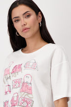 Camiseta MONARI estampado bolsos