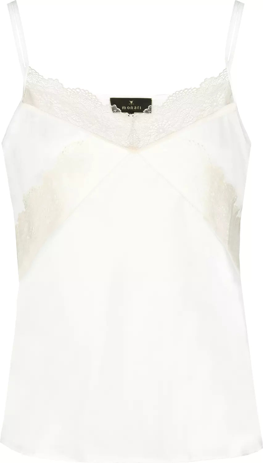Top MONARI de raso con encaje